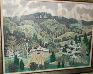 Tennessee mountain scene oil on canvas by John Richardson