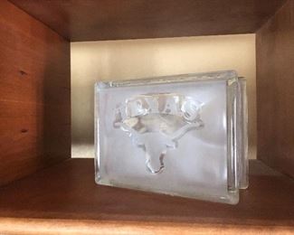 Texas Longhorn glass block home decor