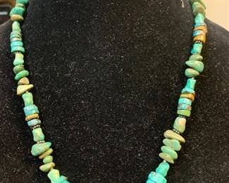 Vintage sterling silver Barse necklace with turquoise