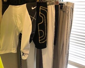 Under Armour, Nike sliders and baseball pants.