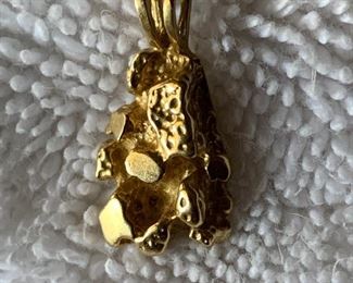 14k Gold Nugget Pendant 