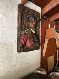 unique wood carving of a pirate
