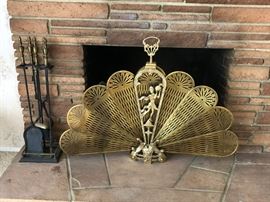 Brass Fan Fireplace Screen