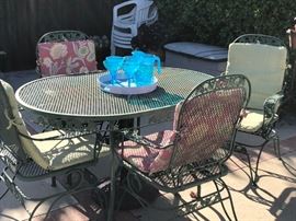 Wrought Iron Outdoor Dining Table & Chairs