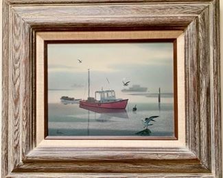 Oil Painting of Ship, "Bobcat", by Bill Layne (1911-2005)