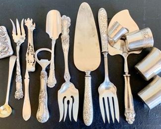 Single Sterling Servers by Gorham, Etc., incl. Gorham "Old Poppy" Cheese Scoop; Kirk "Repousse;" Gorham "Buttercup;" etc... 