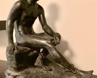 Grand Tour Bronze Sculpture, Seated Hermes Mercury