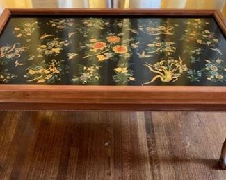 Georgian-Style Low Table with gilt stencil panel 