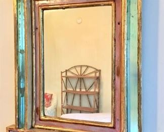 Pastel Mirror and Gilt Framed Mirror 