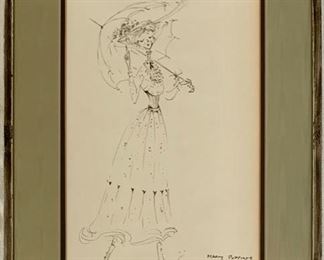 Costume Sketch of Julie Andrews as "Mary Poppins" by her then husband Tony Walton