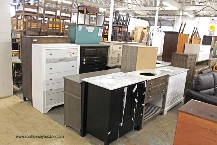 Massive amount of NEW - Brand Name - Gently used Fantastic assortment of furniture including bedroom, living room, bathroom, dining room, chests, tables, cabinets, cupboards, vanities, servers, sideboards, couches, sofas, chairs, rockers, beds, dressers, chests, patio sets, lawn and garden and Much Much More!