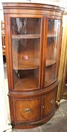 Mahogany Bow Front CORNER China Cabinet with Key
Located Inside – Auction Estimate $200-$400