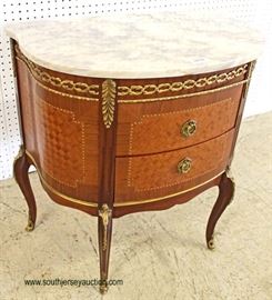 ANTIQUE Marble Top French Mahogany Inlaid and Banded 2 Drawer Commode with Applied Bronze
Located Inside – Auction Estimate $200-$400