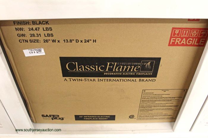 NEW Contemporary “Classic Flame” Console with Fireplace Place Insert
Located Inside – Auction Estimate $200-$400