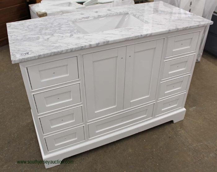 NEW Contemporary Marble Top White Base Bathroom Vanity
Located Inside – Auction Estimate $200-$400