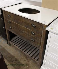 NEW Contemporary 72” Marble Top Barn Wood Style Bathroom Vanity with Faucets
Located Inside – Auction Estimate $200-$400