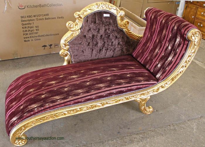 French Style Carved Gold Painted Base Upholstered Chaise Lounge
Located Inside – Auction Estimate $100-$300