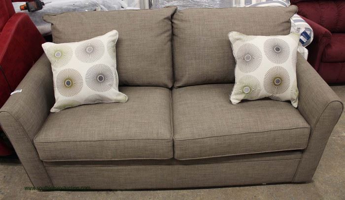 NEW Contemporary Tan Sofa with Decorator Throw Pillows
Located Inside – Auction Estimate $300-$600
