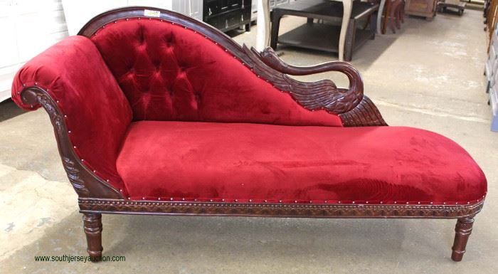 Mahogany Swan Carved Frame Upholstered Chaise Lounge
Located Inside – Auction Estimate $200-$400