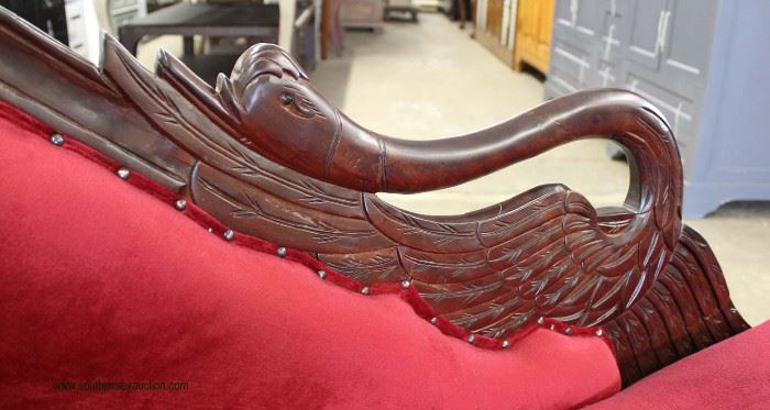 Mahogany Swan Carved Frame Upholstered Chaise Lounge
Located Inside – Auction Estimate $200-$400