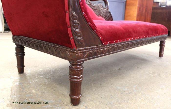 Mahogany Swan Carved Frame Upholstered Chaise Lounge
Located Inside – Auction Estimate $200-$400