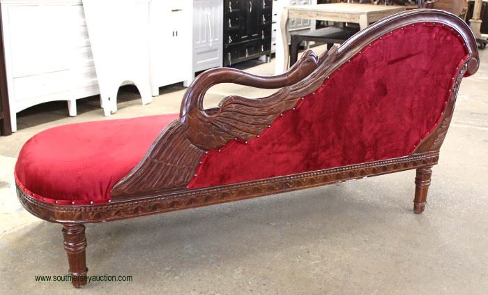 Mahogany Swan Carved Frame Upholstered Chaise Lounge
Located Inside – Auction Estimate $200-$400