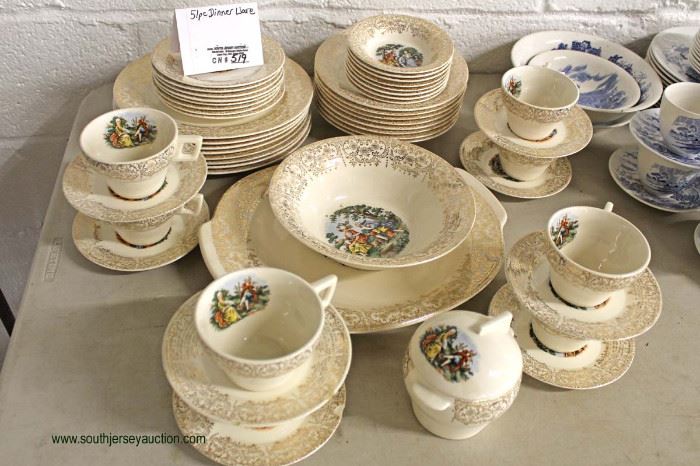 51 Piece “Chantilly” 22 Karat Sebring Pottery Company Dinnerware Set
Located Inside – Auction Estimate $50-$100