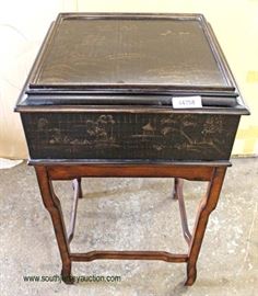 Decorator “Ethan Allen Furniture” Mahogany Base Lift Top Stand
Auction Estimate $100-$200 – Located Inside