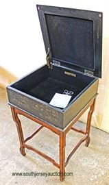 Decorator “Ethan Allen Furniture” Mahogany Base Lift Top Stand
Auction Estimate $100-$200 – Located Inside