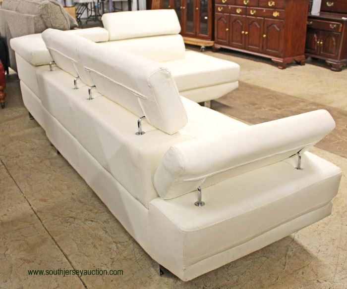 NEW White Leather Contemporary Modern Design 2 Piece Sectional with Adjustable Head and Arm Rest
Auction Estimate $500-$1000 – Located Inside