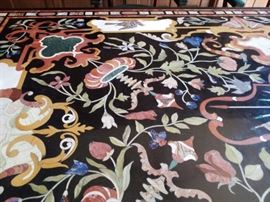 Italian marble table, Pietra Dura Table 70 x 48 Dining Table