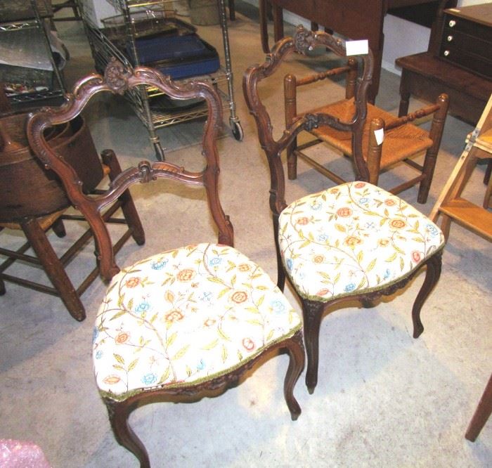 Delicate Victorian side chairs