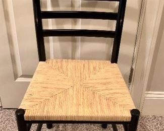 Ladder back chair with rush seat