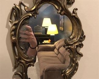 Art Nouveau Brass Wall Mirror