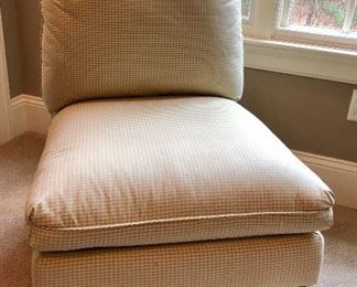 Cushy Slipper Chair, gingham check