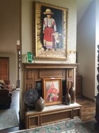 Artwork and decorative mantle pieces