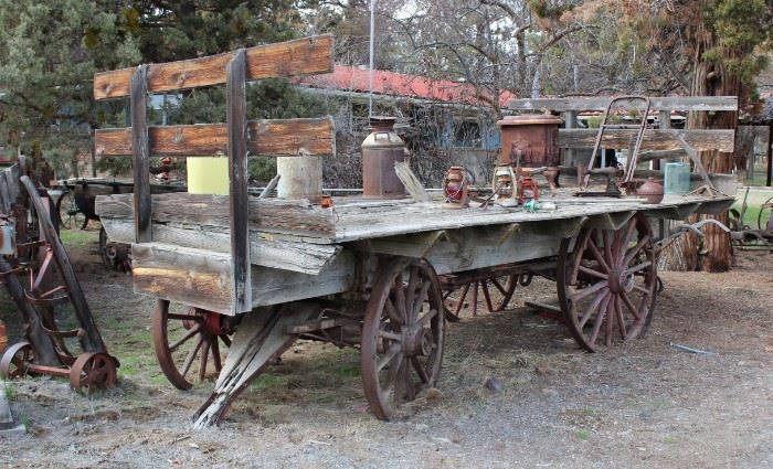 Antique hay wagon