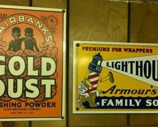 Porcelain on metal advertising signs