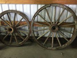 Antique wagon wheels
