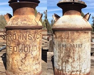 Old local dairies milk cans