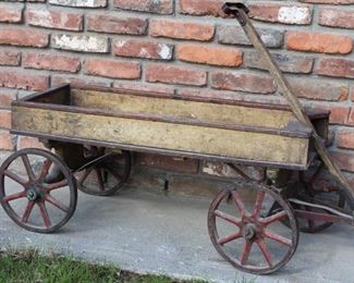 Antique wagon w/iron wheels 