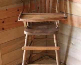 Vintage wooden high chair