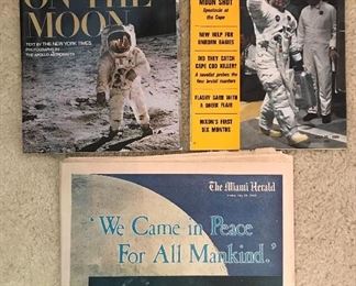 Apollo 11 moon landing newsprint 