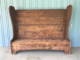 Large solid wooden bench used as prop in the 1967 movie "The Way West" filmed throughout Oregon