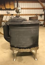 Hibbard small wood burning stove w/chrome feet