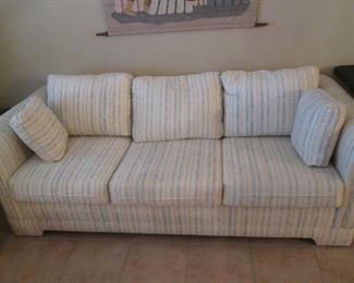 Sofa Sleeper, Pale Stripe Upholstery