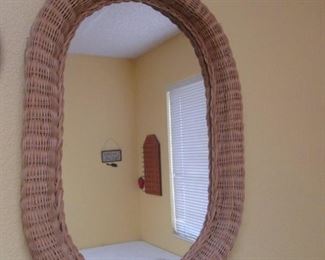 Oval Wicker Mirror