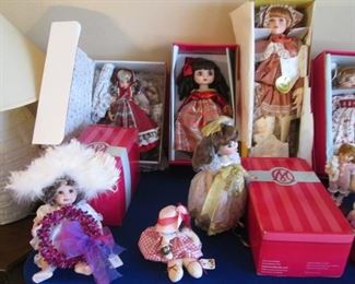 DOLLS, Boxed and Beautiful! These represent the last of a very large collection. Your chance to buy at deeply discounted pricing. Come early for your best selection!