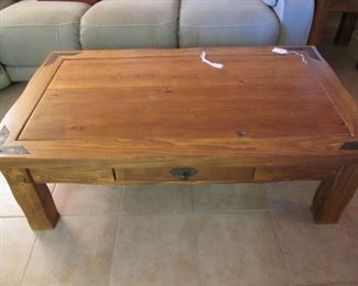 Very Nice Rustic-Style Coffee Table, 54" X 32"