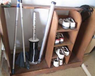 Cabinet designed to hold Golf Clubs + Golf Shoes